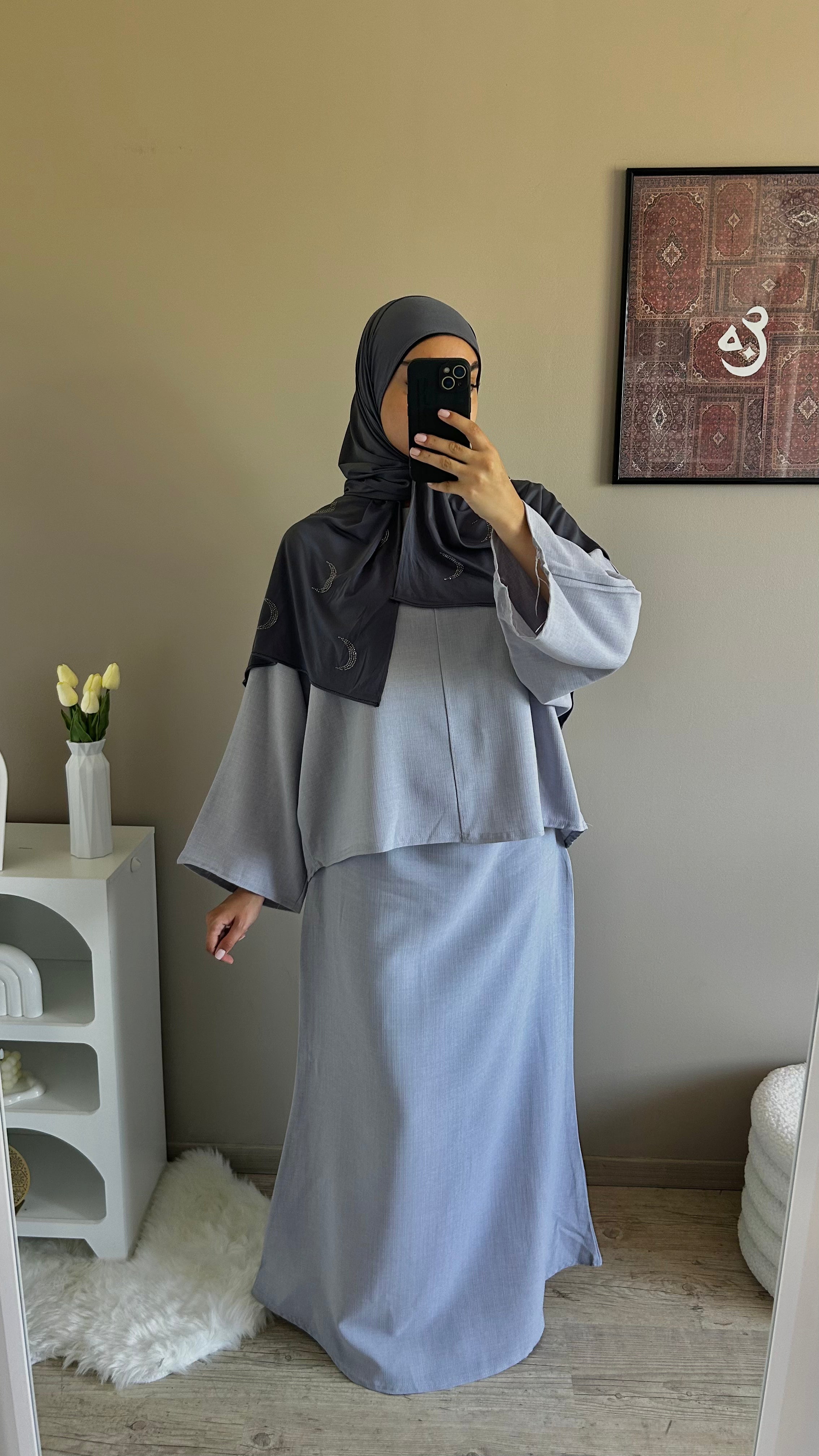 Ensemble Jupe Simpliste - Gris Clair